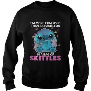 Stitch Im More Confused Than A Chameleon In A Bag Of Skittles Sweatshirt